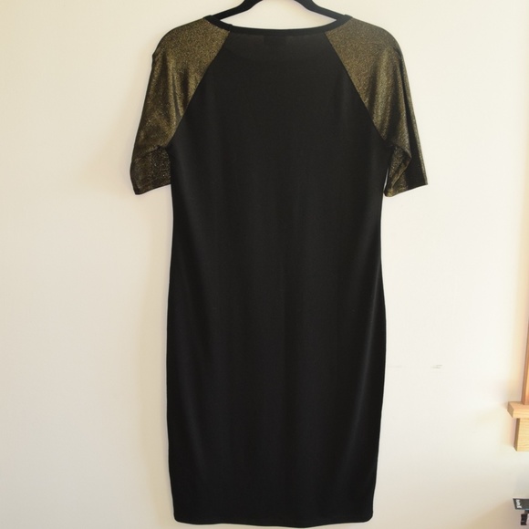 LulaRoe Julia Dress Black with Gold Sleeves - Sz S - Picture 4 of 8
